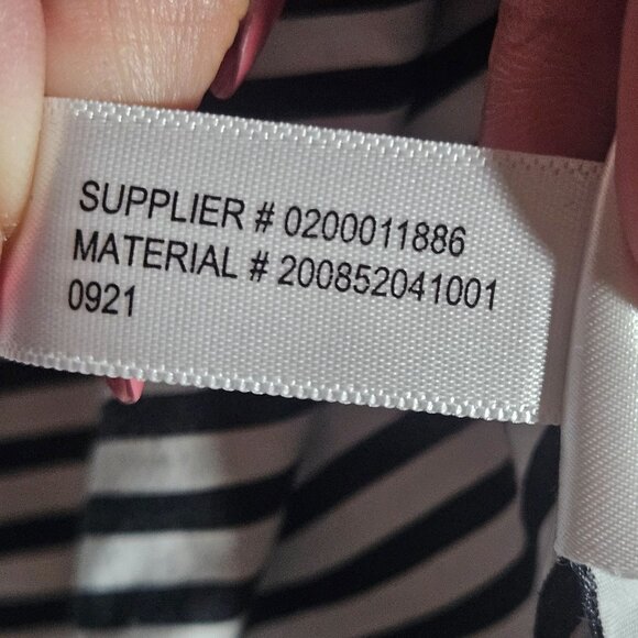 Lauren Ralph Lauren Black & White Striped Long Sleeve Cotton Button-Up Shirt Wit - Picture 14 of 16